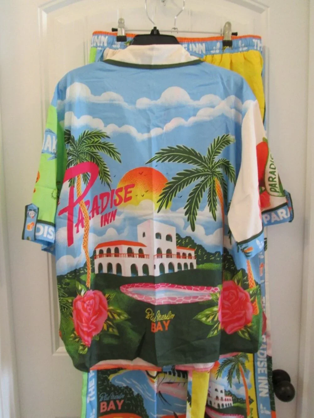 Tropical Resort 2-Piece Matching Set | Colorful Vacation Print | Wide Leg Pants
